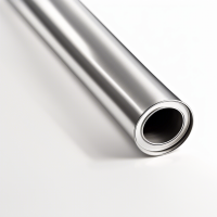 a metal tube viewed from the side , white background