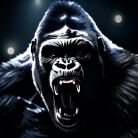 angry gorilla  roar ,4k  , rimlight , moonlight