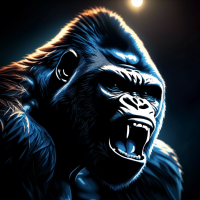 angry gorilla  roar ,4k  , rimlight , moonlight