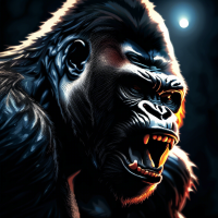 angry gorilla  roar ,4k  , rimlight , moonlight