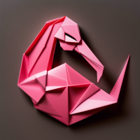 logo représentant un flamand rose en origami, c'est le logo d'une marque de bijou en acier inoxydable 