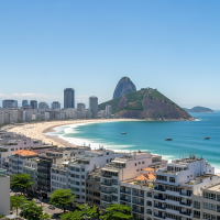Vue plage Copacabana et leme